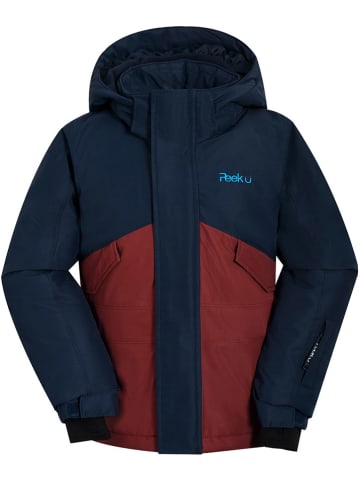 Functionele winterjas "Kiran" donkerblauw/rood