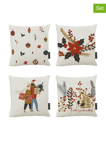 4er-Set: Kissenhüllen "Classic Christmas" in Bunt - (L)45 x (B)45 cm