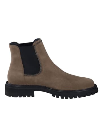 Leder-Chelsea-Boots in Braun/ Schwarz