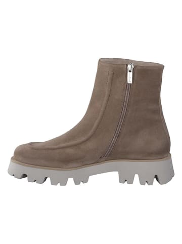 Leder-Stiefeletten in Hellbraun