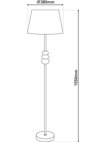 Standleuchte in Schwarz/ Braun/ Grau - (H)155 x Ø 38 cm