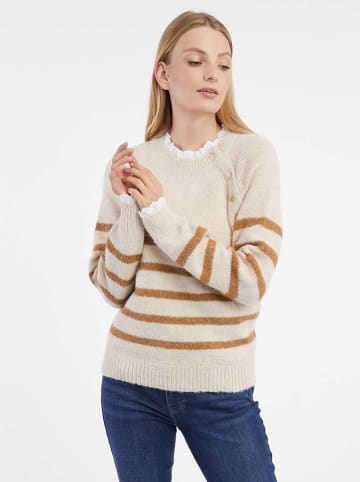 Sweter w kolorze kremowo-jasnobrązowym