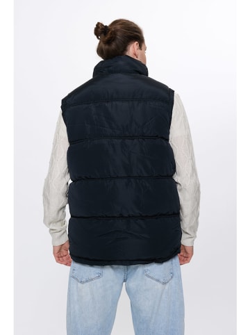Doorgestikte bodywarmer zwart
