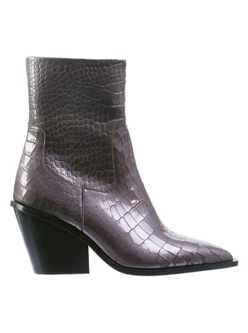 Leder-Stiefeletten in Schwarz