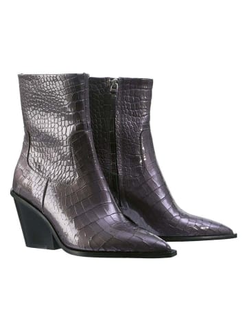 Leder-Stiefeletten in Schwarz