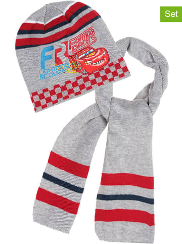 2tlg. Winteraccessoires-Set "Cars" in Rot/ Grau