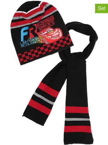2-delige winteraccessoireset "Cars" rood/zwart