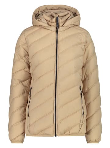 Doorgestikte jas beige