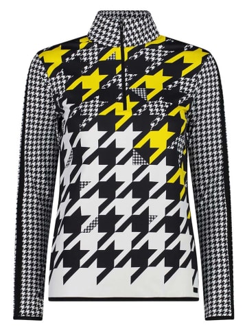Fleece trui zwart/wit/geel