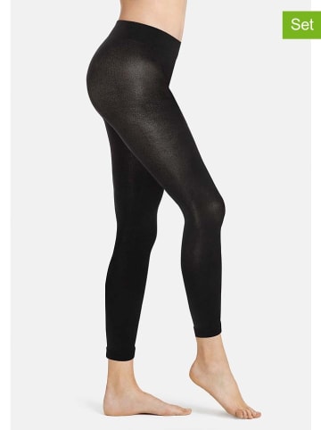 Legginsy (2 pary) w kolorze czarnym - 80 DEN