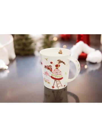 Kubek "Seet Christmas" w kolorze biało-czerwonym do herbaty - 500 ml