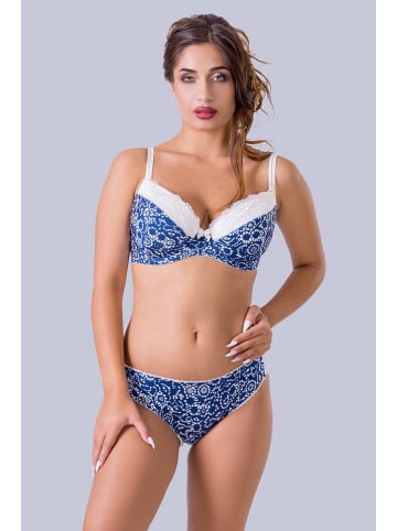 Slip "Balbina" blauw/wit