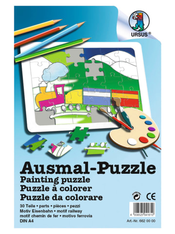 30tlg. Ausmal-Puzzle "Eisenbahn"
