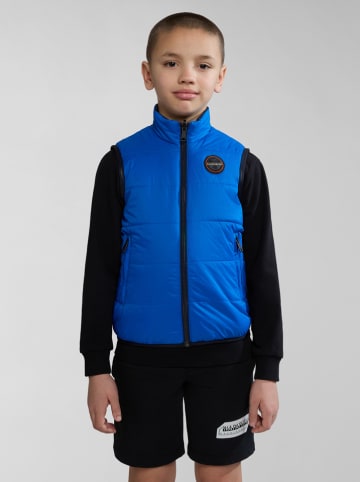 Omkeerbare doorgestikte bodywarmer blauw/donkerblauw