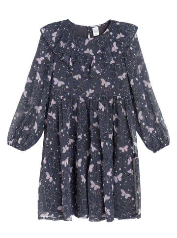 Jurk donkerblauw/lichtroze