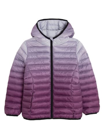 Doorgestikte bodywarmer lichtblauw/paars