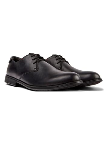 Leren veterschoenen zwart