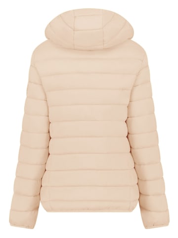 Doorgestikte jas beige