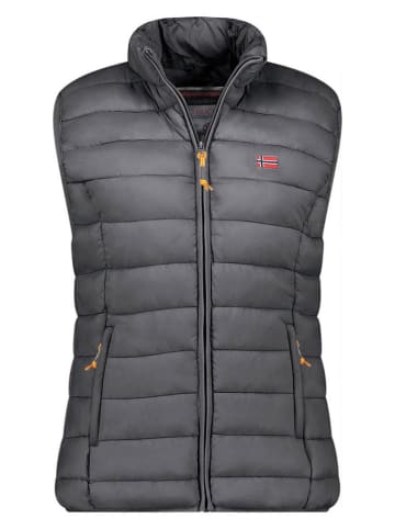 Doorgestikte bodywarmer "Vatikolor" antraciet