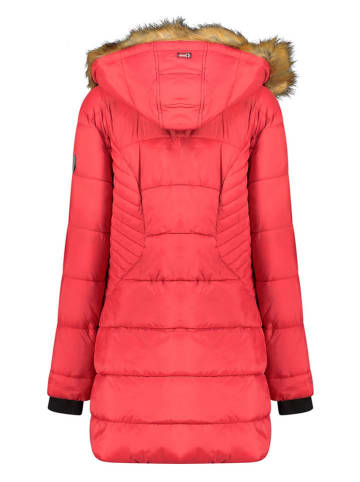 Doorgestikte mantel rood