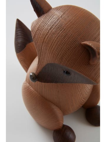Figurka dekoracyjna "Foxess" w kolorze jasnobrązowym - 10,8 x 16,4 x 17,8 cm