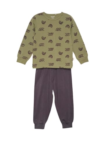 Pyjama in Khaki/ Braun