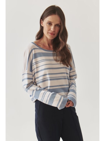 Sweter w kolorze błękitno-białym