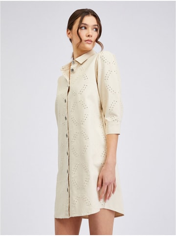 Jeanskleid in Creme