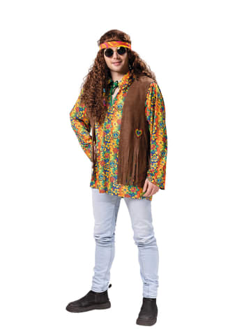 3-delig kostuum "Hippie Bob" bruin