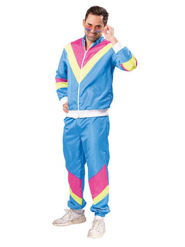 2-delige outfit: trainingspak lichtblauw/meerkleurig