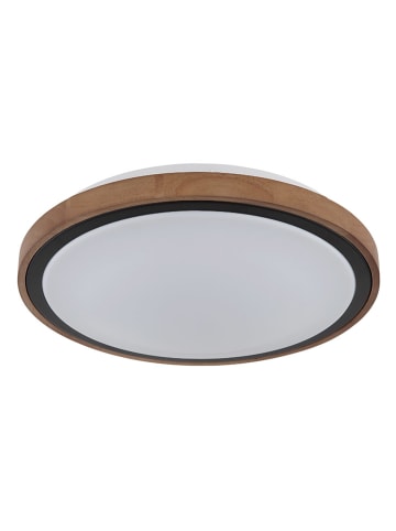 LED-Deckenleuchte "Bruno" in Hellbraun/ Weiß - (H)9,5 x Ø 36 cm