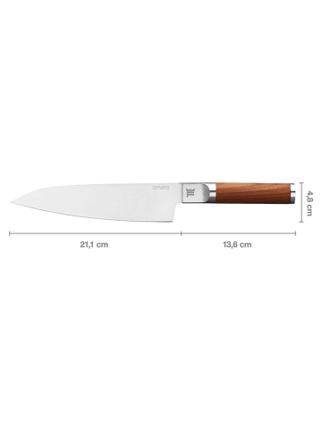 Nóż kuchenny w kolorze brązowo-srebrnym - dł. 21,1 cm