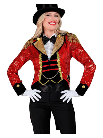 Kostuumpak "Circusdirecteur" rood/zwart/goudkleurig