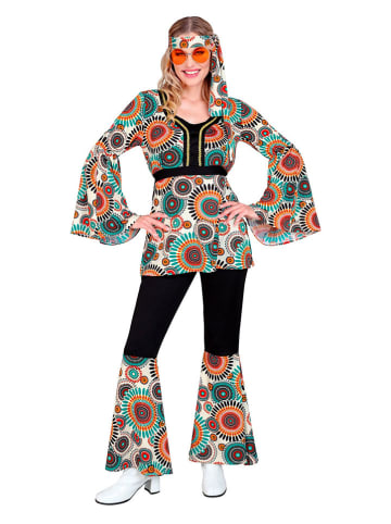3-delig kostuum "60's" zwart/meerkleurig