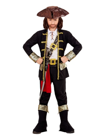 7-delig kostuum "Piratenkapitein" wit/zwart/rood