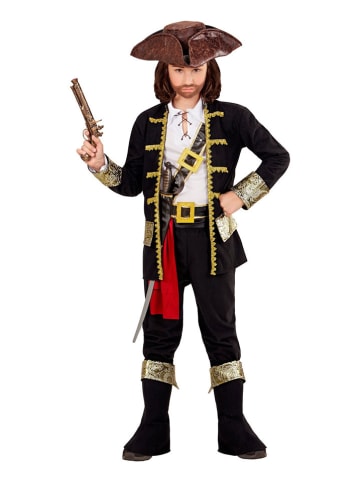 7-delig kostuum "Piratenkapitein" wit/zwart/rood