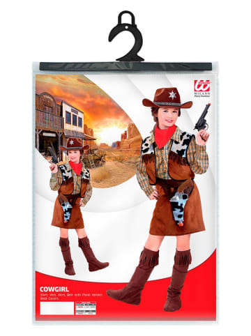 5-delig kostuum "Cowgirl" bruin
