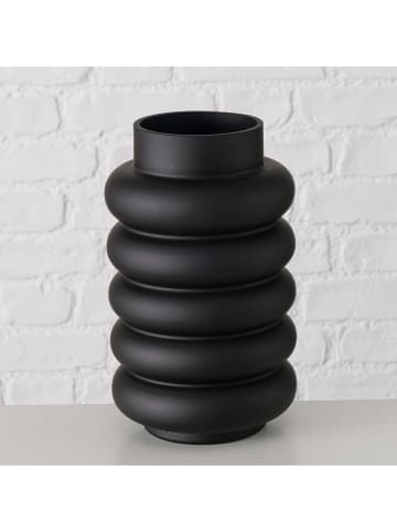 Vaas "Ribbo" zwart - (H)25 x Ø 15 cm