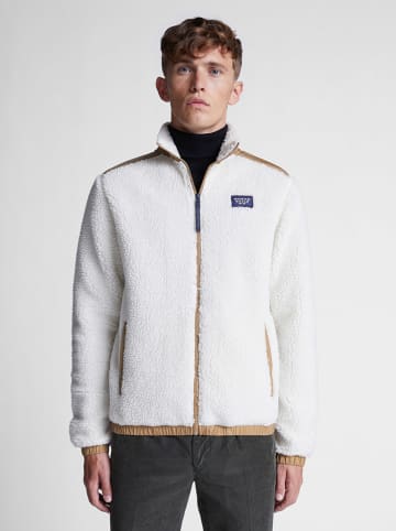 Fleecejacke in Weiß/ Beige