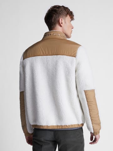 Fleecejacke in Weiß/ Beige