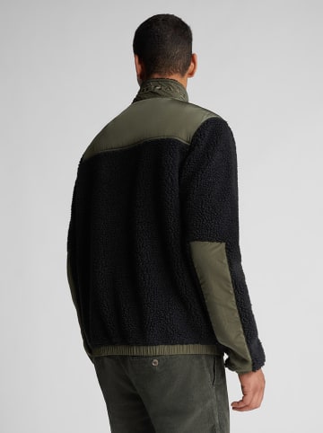 Fleece vest donkerblauw/kaki