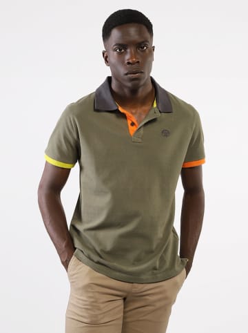Poloshirt in Khaki/ Orange/ Gelb