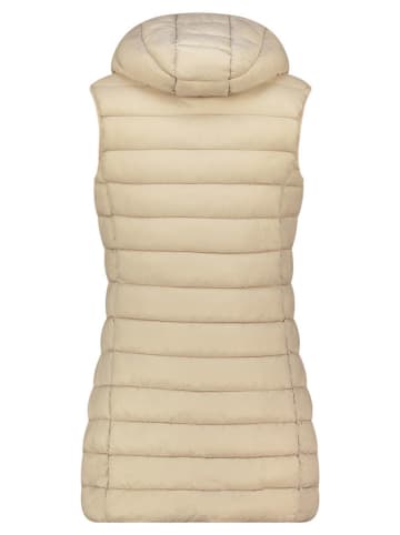 Doorgestikte bodywarmer "Vatikabadge" beige