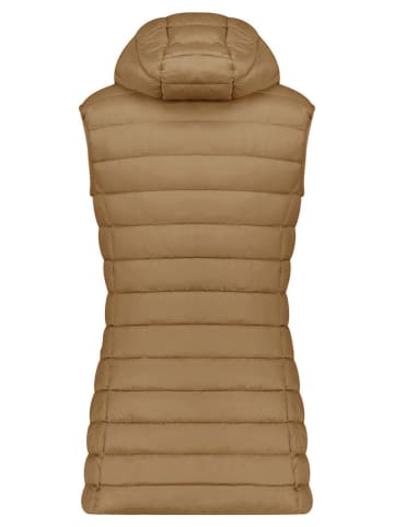 Doorgestikte bodywarmer "Vatikabadge" lichtbruin