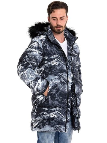 Winterjacke in Schwarz/ Weiß