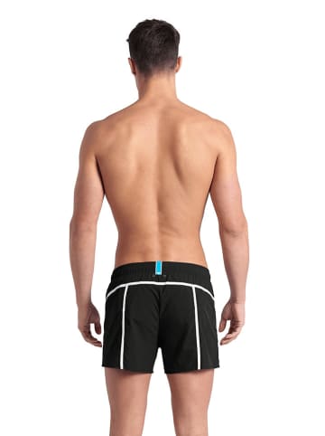 Badeshorts in Schwarz/ Weiß
