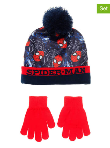 2-delige winteraccessoiresset "Spiderman" donkerblauw/rood