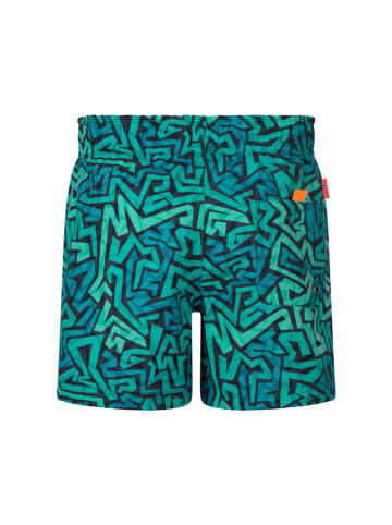 Badeshorts "Haukland" in Türkis/ Schwarz