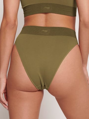 Figi high waist w kolorze oliwkowym