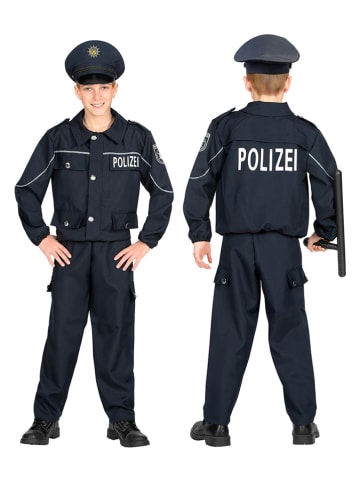 3-delig kostuum "Polizist" donkerblauw